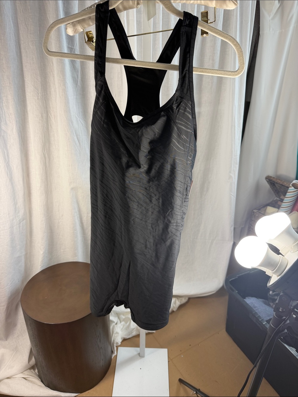Athleta Black One-Piece Swimsuit with Racerback